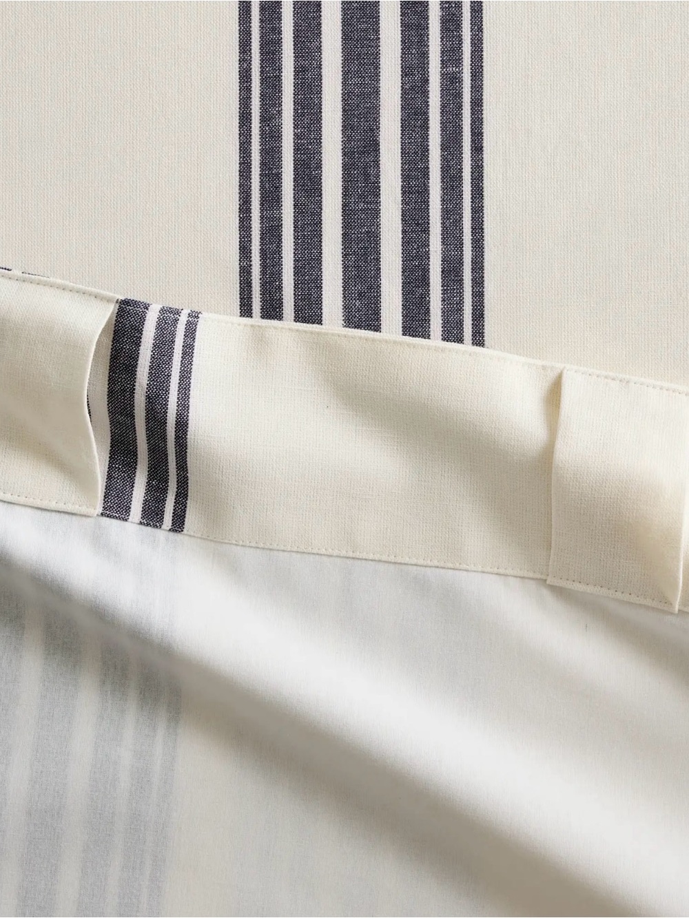 NWOT Coastal Stripe Navy/Ivory Linen Cotton Blend Lined Set -Retail $164 - Picture 3 of 7